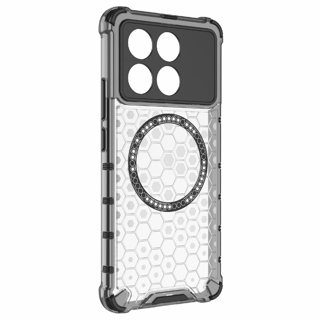 For Xiaomi Redmi K70E 5G/Poco X6 Pro 5G Magnetic Phone Case Honeycomb TPU+PC Back Cover