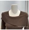 Versatile One-Shoulder Long-Sleeve Knit Top - Slimming Women's Fashion Shirt