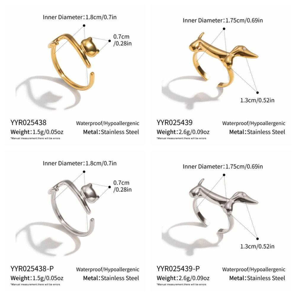 Lines Dog Ring Cartoon Women Jewelry Fashion Opening Ring Party