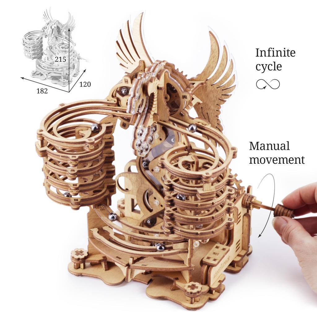 iDventure 3D Puzzle Clue Box Marble Run Dragon Escape Game, Brain Teaser Wooden Puzzle, Unique Puzzle Game for Adults & Kids, IDMR1