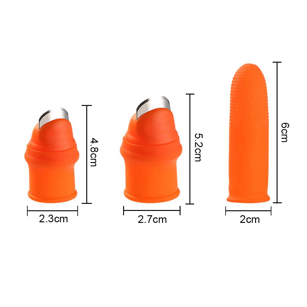 Silicone World 1 Set Silicone Finger Protector With Blade Fruits Vegetable Thumb Knife Finger Guard Kitchen Gadgets Accessories
