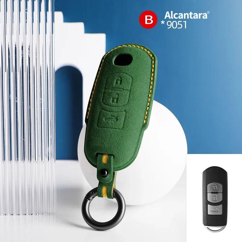 Interior Mouldings Alcantara Suede Car Key Case Cover For Mazda CX50 CX60 CX90 2 3 5 6 CX3 CX5 CX7 CX9 CX8 Keychain Remote Prote