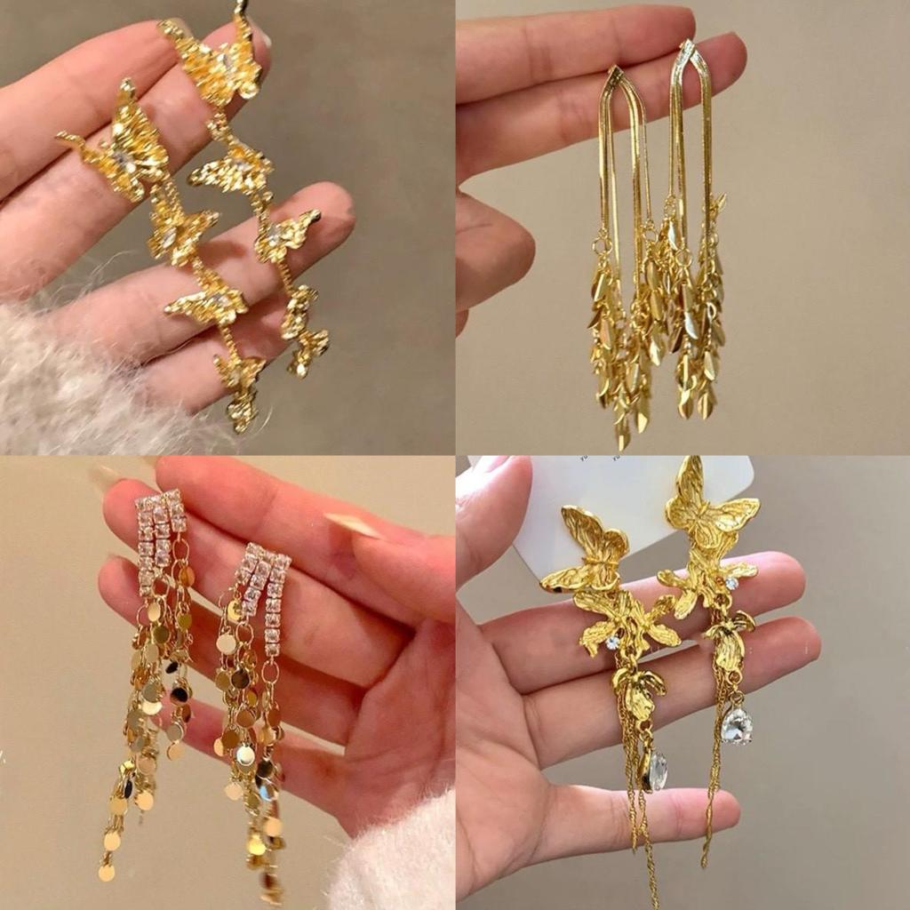 Silver Needle Floral Tassel Stud Earrings: European & American Design for Women – Fashionable Luxury Ear Jewelry.