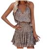 Women Casual Print V-Neck Sleeveless Sling Dress