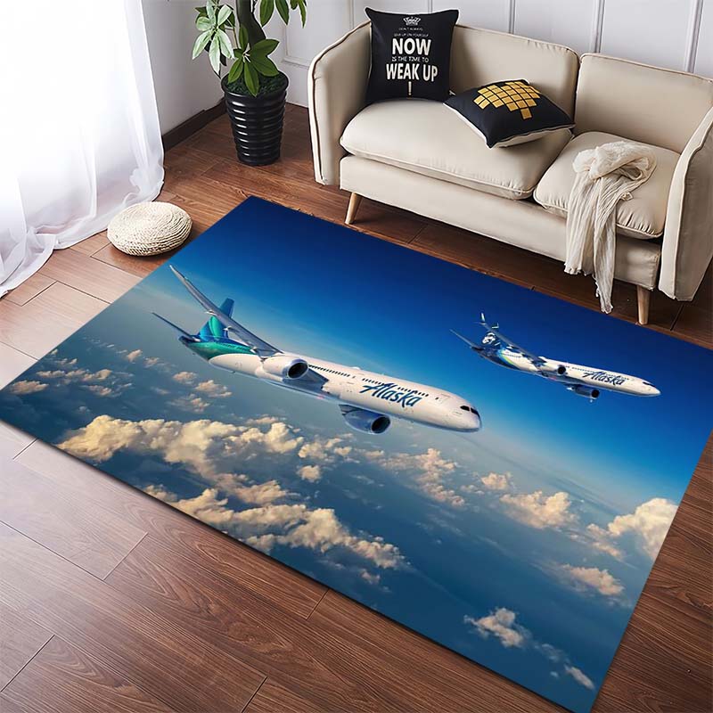 Solar System & Galaxy Educational Area Rug, Non-Slip Floor Mat for Kids Room
