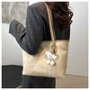 Simple Solid Color Tote Bag Women Large Capacity Faux Leather Shoulder Handbag Urban Commuter Bucket Purse