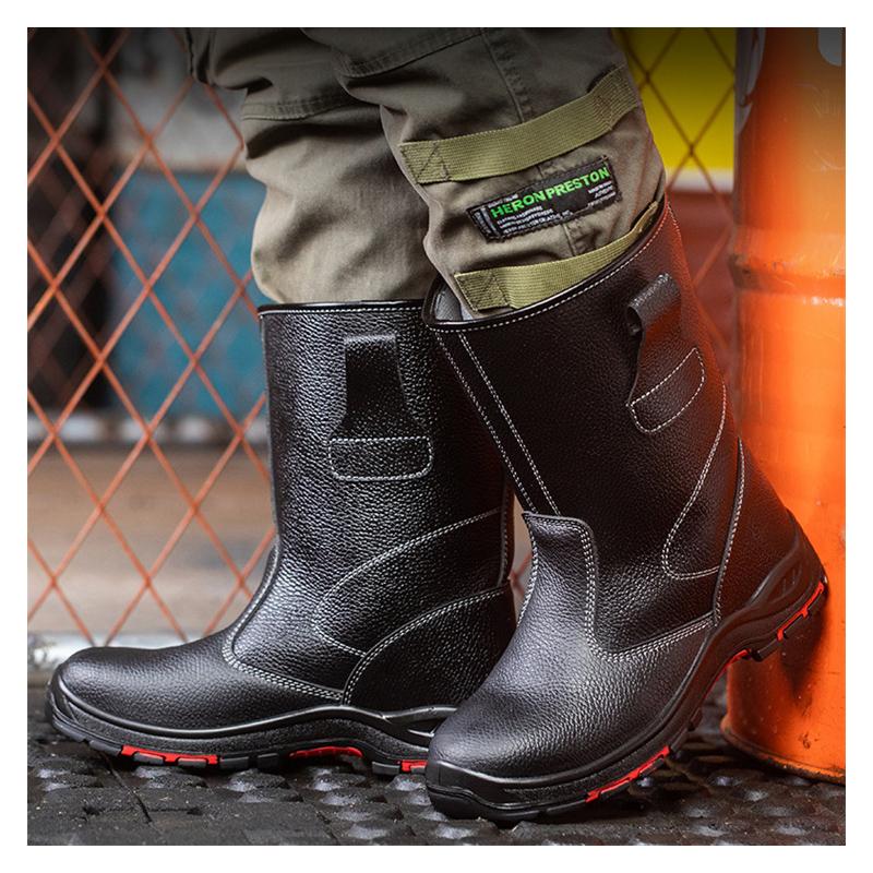 men luxury fashion steel toe caps work safety boots soft leather welding shoes worker high chimney botas security footwear mans