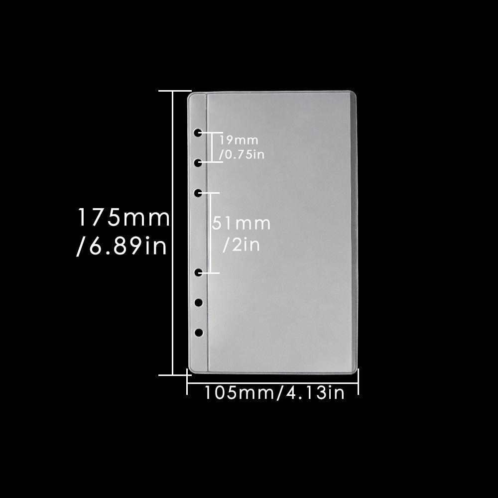 A5A6A7 Apertura Esterna Trasparente Opaca PVC Tasca Singola Raccoglitore ad Anelli Sacca Portaoggetti Mini Senza Cerniera