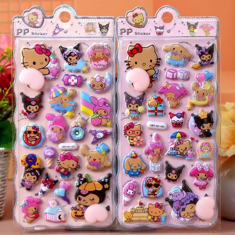 1Pcs Kawaii Sanrio Hello Kitty Soft Puffy Butt 3D Stickers DIY Laptop Scrapbook Phone Case Decor Decals Decompression Gifts