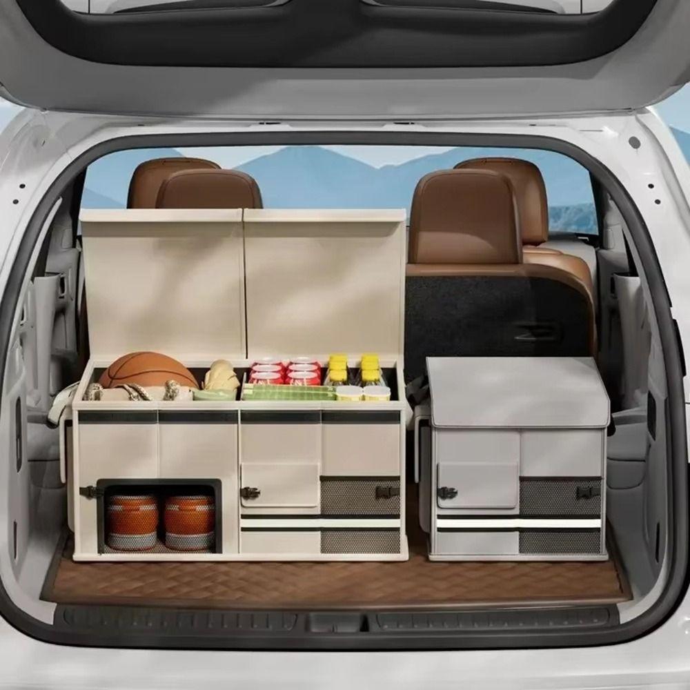 60L Trunk Storage Box Large Capacity Folding Car Trunk Organizer with Shoe Storage Area Waterproof Car Organizer For Home