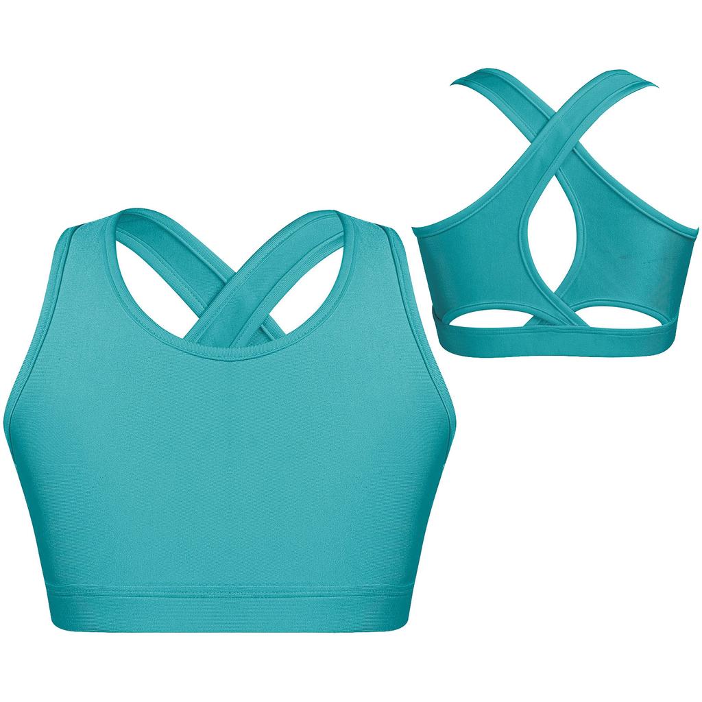 Sports Crop Top Girls Sports Bra Racerback Bra Undershirt Dance Sport Girls Sportswear Yoga Fitness Gym