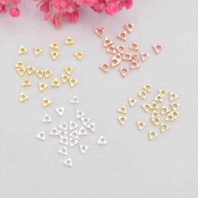 100pcs 18K Gold-Wrapped Color-Preserving Small Broken Gold Loose Beads 14K Gold-Wrapped Triangular Beads Diy Braided Rope Bracelet Broken Silver Beads