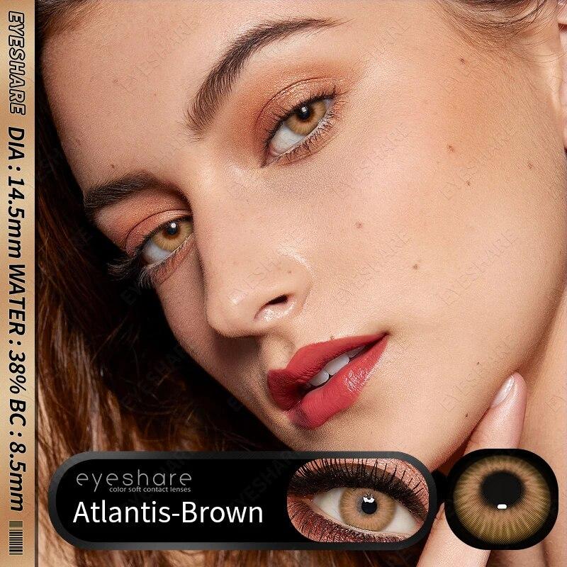 AMARA 1pair Colored Contact Lenses Natural Eye Lens Blue Eye Lenses Brown Lenses Gray Pupils Yearly Cosmetic Green Contacts