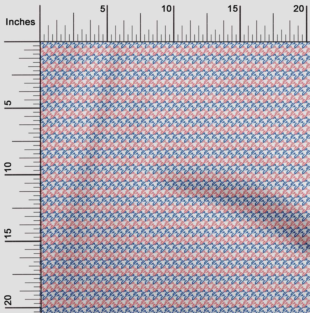 oneOone Cotton Flex Blue Fabric Houndstooth Craft Projects Decor Fabric Printed By The Yard 40 Inch