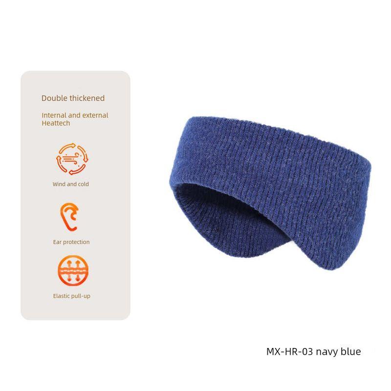 

Running Hair Band Forehead Beam Ear Protection Sports Cold-Proof Cross-Border Band Heattech Rui Velvet Cycling Hair Band. Protection Fall and Winter MX-HR-03 navy blue One size