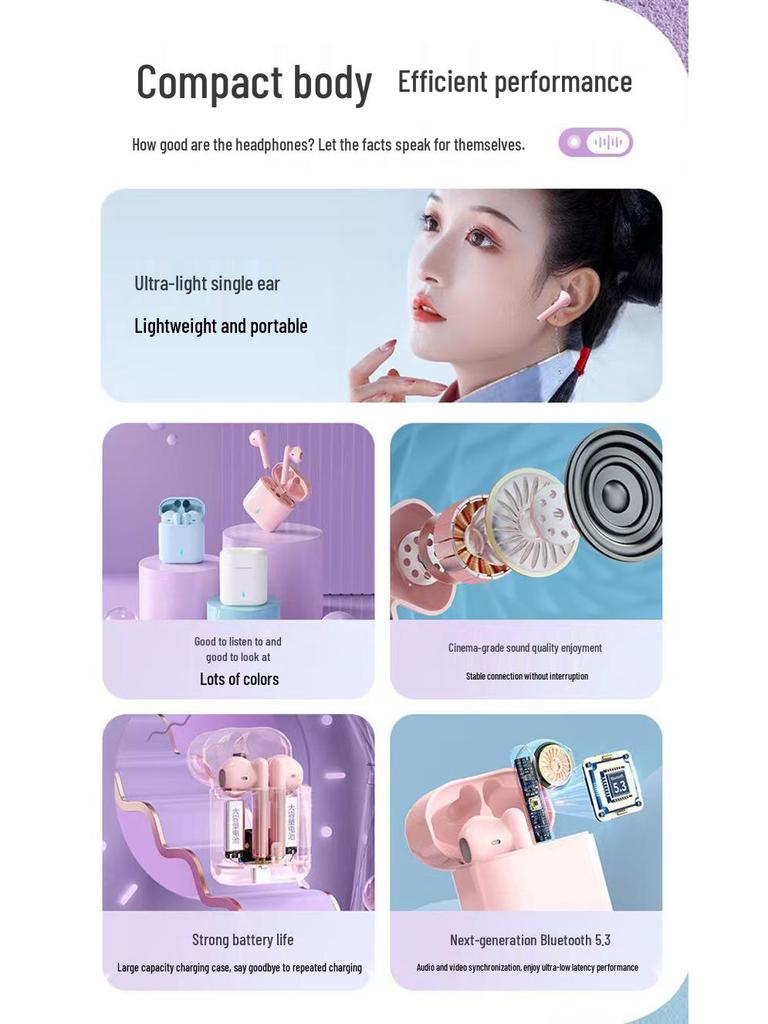 Macaron Bluetooth Earphones: Stereo In-ear, Noise Cancelling, Comfortable Fit