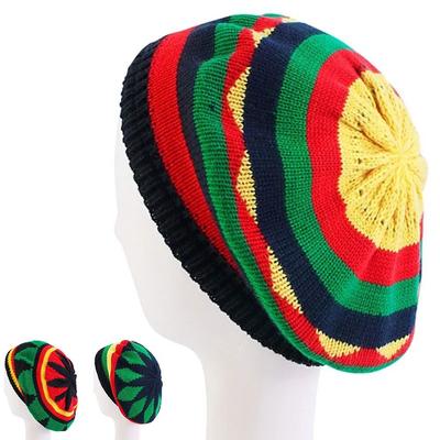 Warm Rainbow Hat Jamaican Reggae Beret Cap New Hip Hop Hats
