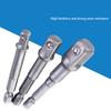3Pcs Drill Socket Adapter Extension Set Small 1/4" 3/8" 1/2" Wind Batch Socket Adapt Your Power Drill to High Torque