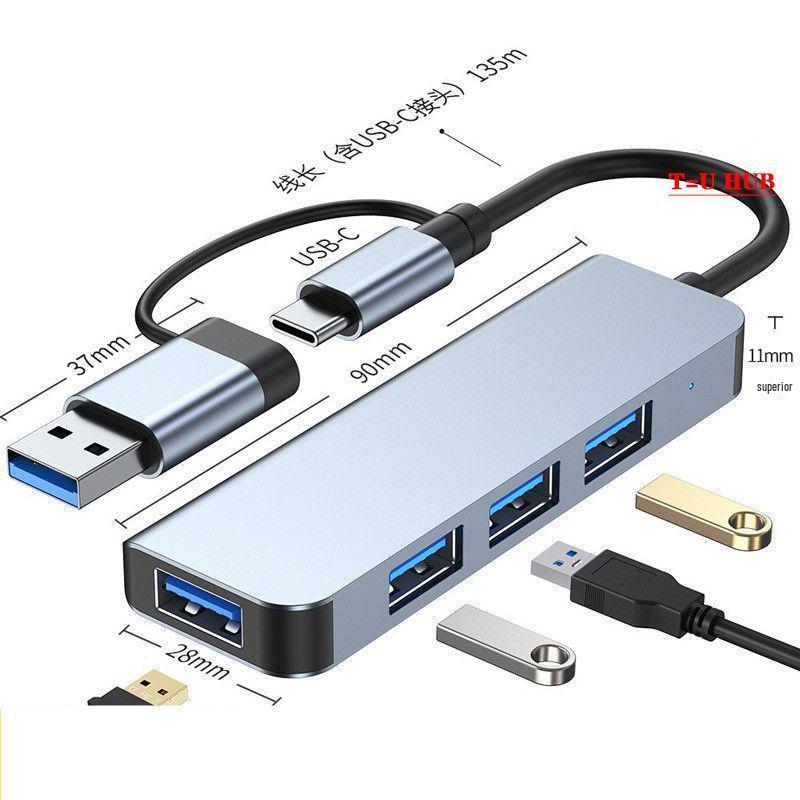 Dual-Port USB-C Expansion Dock Hub for Keyboard and Mouse Connectivity