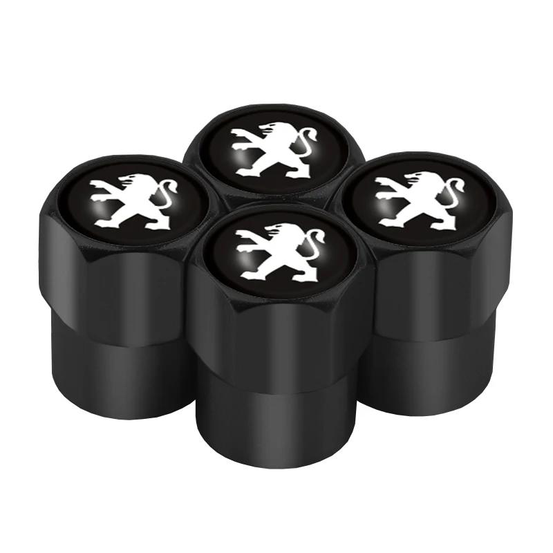 

Car Sticker 2025 Hot 4Pcs Car Valve Caps Wheel Tires Air Stem Protective Cover Accessories For Peugeot 407 2008 206 308 508 208 4pcs