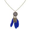 Wind Bohemian Painted Glazed Feather Fringed Earrings Fashion Temperament Women's Earrings Long Necklace Accessories