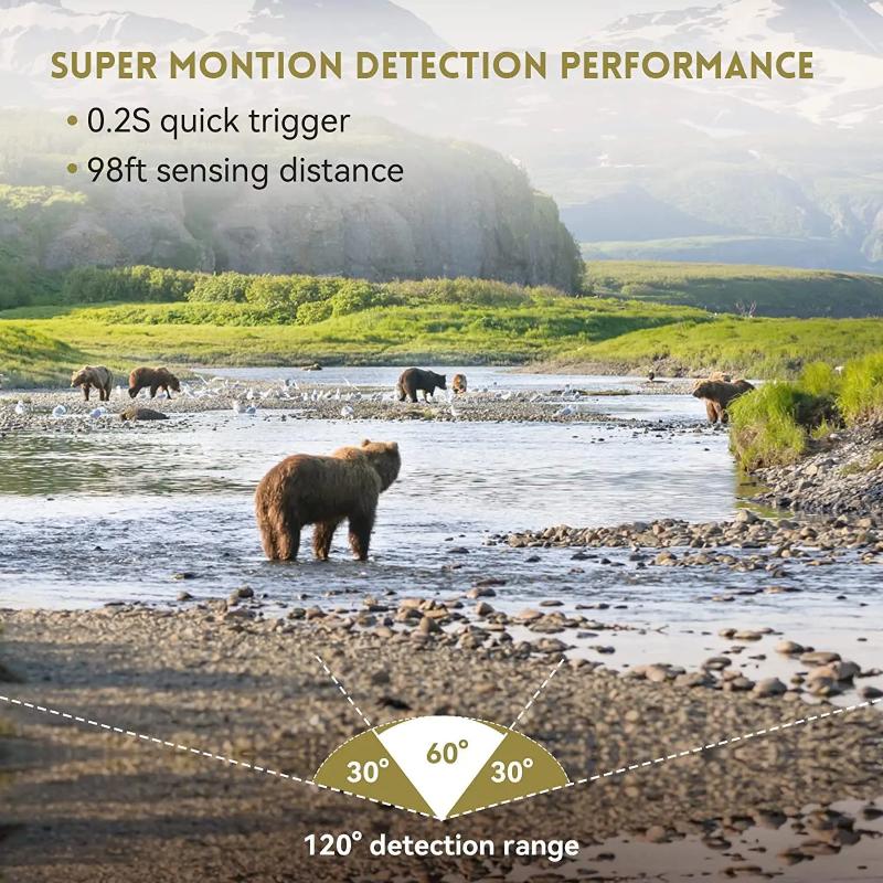 LS VISION Solar Wildlife 50MP 4K Video Trail Camera Night Vision 0.3s Motion Activated Waterproof Garden Camera Outdoor Hunting Monitoring