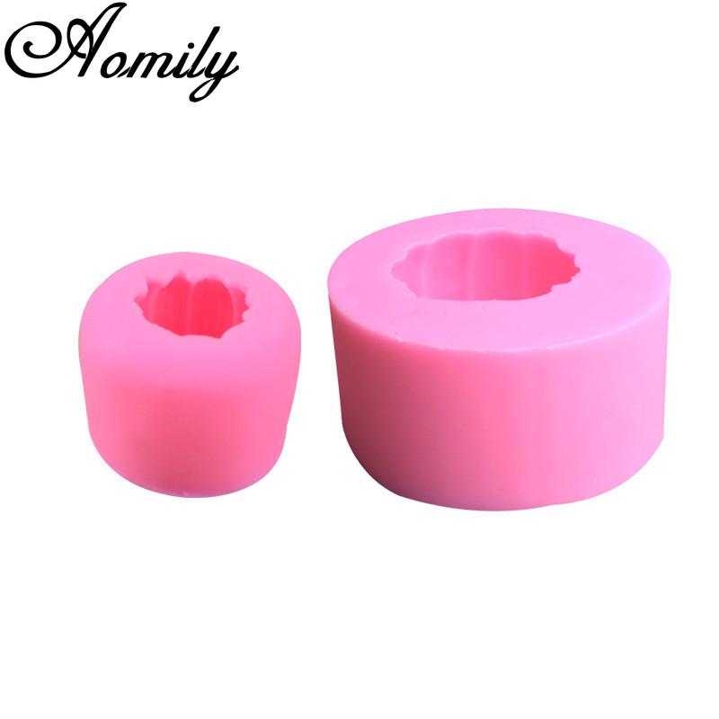Aomily DIY Pumpkin S/L 2 Sizes Handmade Fondant Cake Mold Cartoon Decorating Sugar Craft Chocolate Moulds Tools Silicone Molds