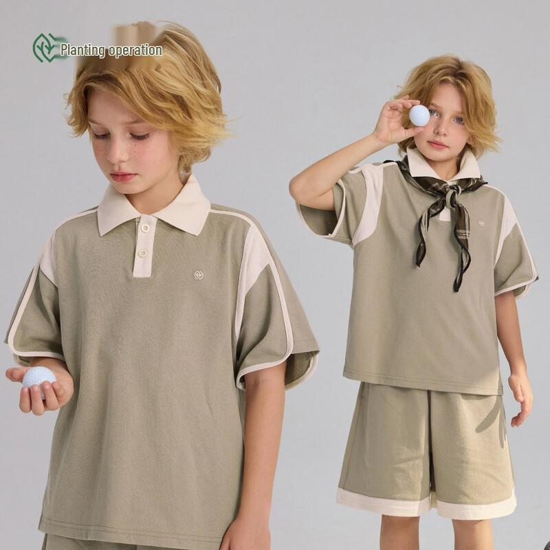 Zhimu Pure Cotton Color-block Kids Casual Set 160