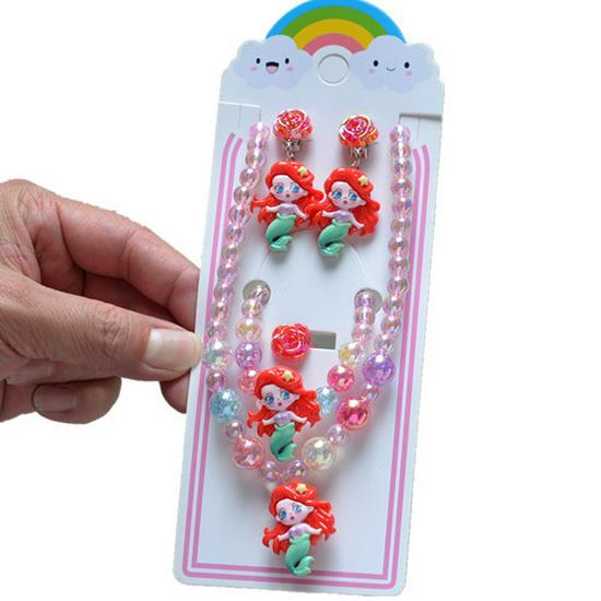 Frozen Princess Kids' Necklace & Bracelet Gift Set for Christmas or Birthday