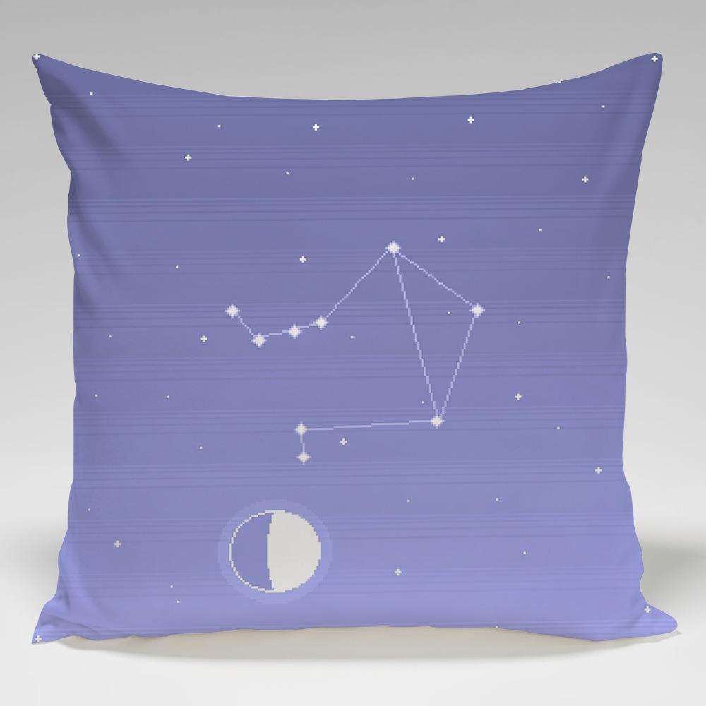 Night Sky Moon Print Bedroom Bedside Tatami Back Pillowcase Small Fresh Pillow Case Student Nap Pillow