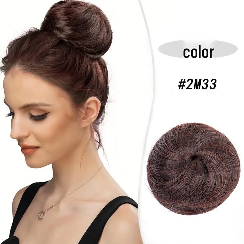 Korean Style Straight Half Bun Wig Cap with Elastic Drawstring