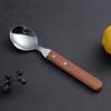 HANYANG New Wooden Handle Tableware Household Items 304 Stainless Steel Small Soup Spoon Steak Fork Dessert Spoon Tableware