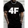European Sizes Men's Casual Short Sleeve 4F Graphic Print T - Shirt Men's Fashion Street Style Adults Casual Wear