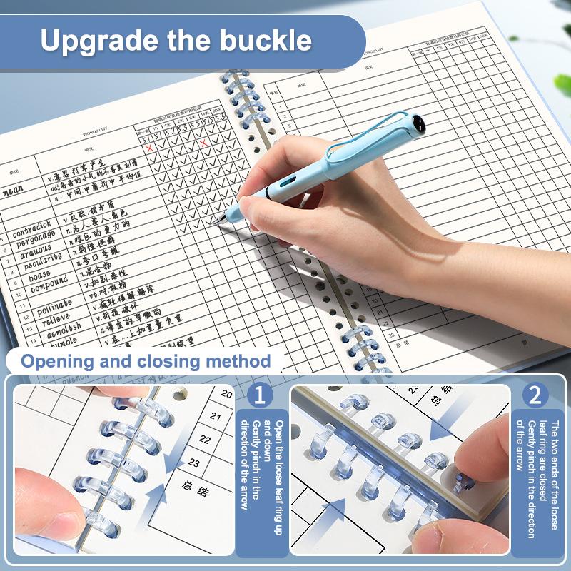 Vokabelheft mit Gedächtniskurven-Planer, 1 Set Blätter-Wortbuch für Schüler, Selbstdisziplin-Tagebuch Schreibwaren Geschenk