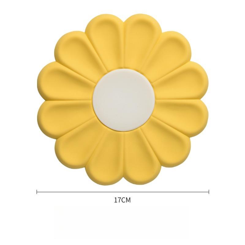 Flower Heat Resistant Silicone Mat Kitchen Table Coaster Non-slip Drink Cup Pot Holder Table Placemat Kitchen 17cm Cup Coasters