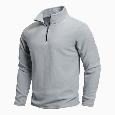 Herren Stehkragen Halbreißverschluss Fleece Sweatshirt: Trendiges Herbst-/Winter-Langarmtop