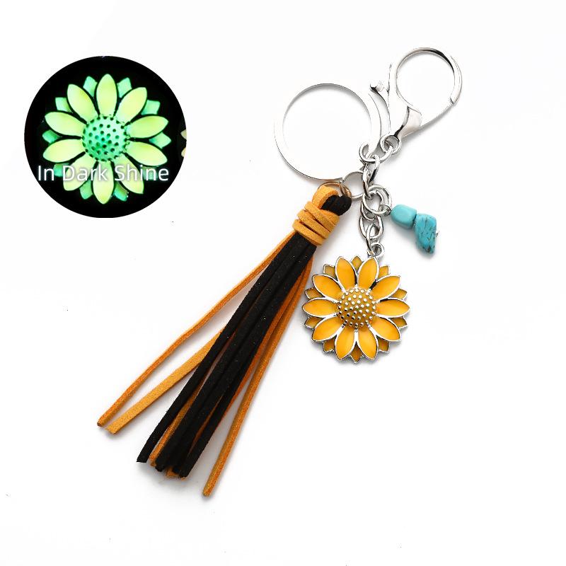 2023 Luminous Punk Sunflower Keychain Pendant - European/American Trend