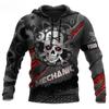 Supercool Mechanic Beer Billiards Skull Men' Hoodie Sweatshirt 3D Print Fashion Autumn And Winter Casual Coat Unisex Oversized C