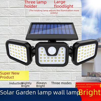 Triple Head Solar LED Outdoor Motion Sensor Wall Light