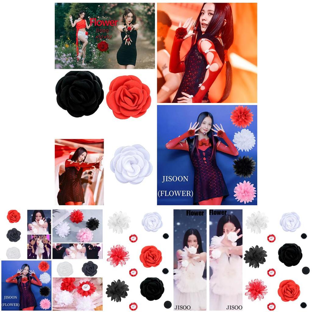 Jisoo Style Handmade Rose Ring Flower For Dance Performance And Parties