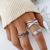 Vintage Hollow Butterfly Heart Ring Set for Women
