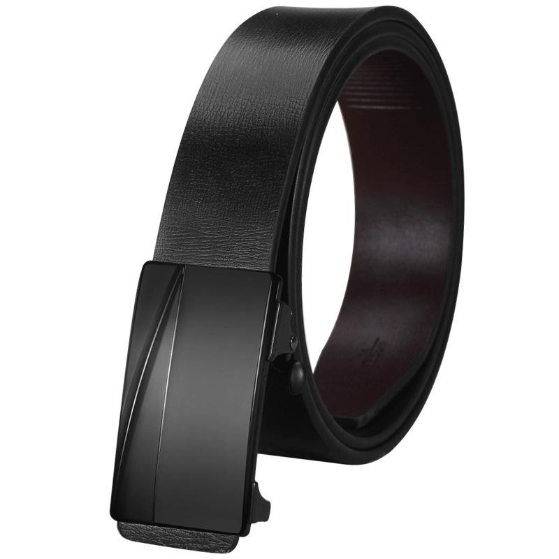Leather Belt Men'S Toothless Automatic Buckle Business Cowhide Belt Men'S Belt