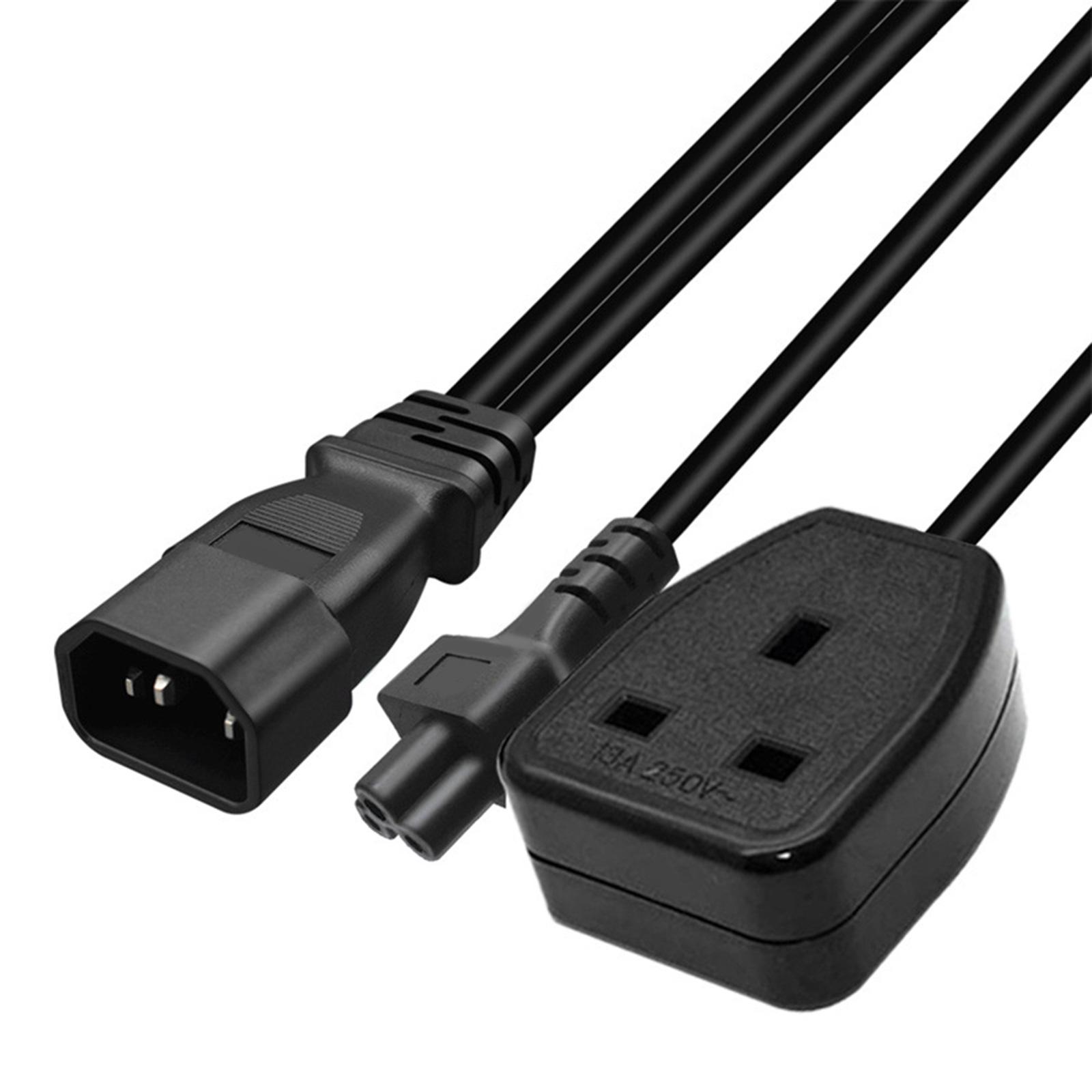 

1PC Single C14 to C5 + UK Short Power Y Type Splitter Adapter Cable Cord 32cm Extension Cable for Printers Scanners