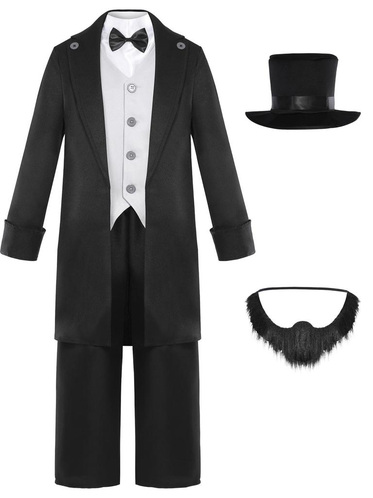 Kinder-Retro-Kostümset im Lincoln-Design für Bühnenauftritte und Festivals