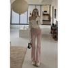 American Pink Women's Elastic High-Waisted Wide-Leg Retro Micro-Flare Jeans