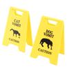 2PCS Cat and Dog Vomit Signs 4 Inch Cat Vomit Caution Sign Funny Cat Dog Warning Sign Decoration For Cat Dog Lovers