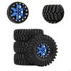 4 Pieces 1/18 1/24 RC Crawler Car Wheels and Tires Accessory Aluminum Alloy Easy to Install