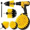 Yellow Drill Brush 6-Piece Set for Kitchen, Bathroom, Floor Gap Cleaning