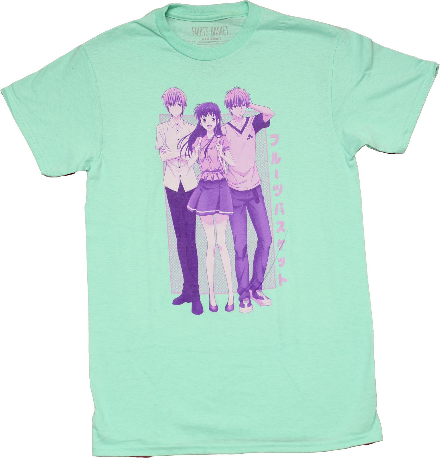 Fruits Basket New Adult T-Shirt - Trio Sding Group S