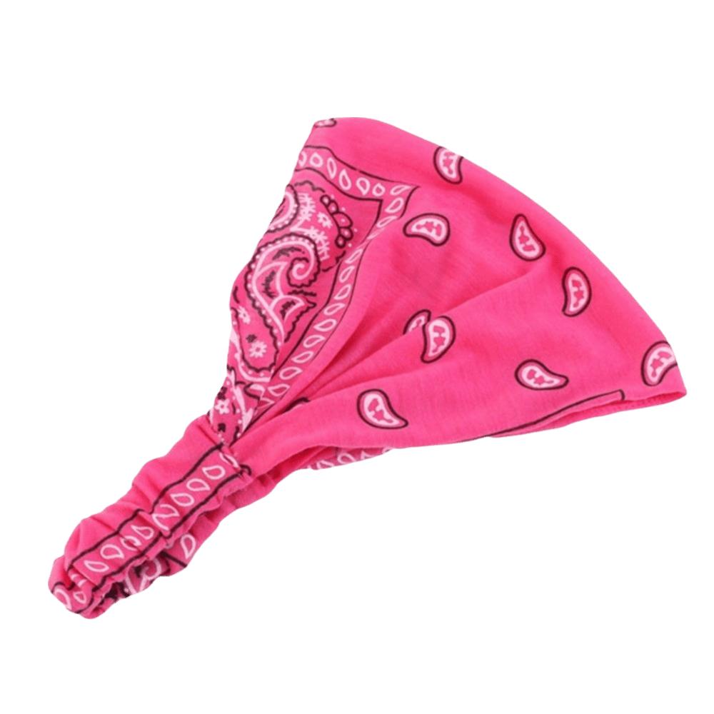 Elastic Paisley Print Headband Cotton Hair Scarf Boho Turban Head Wrap Daily Wear розы красного
